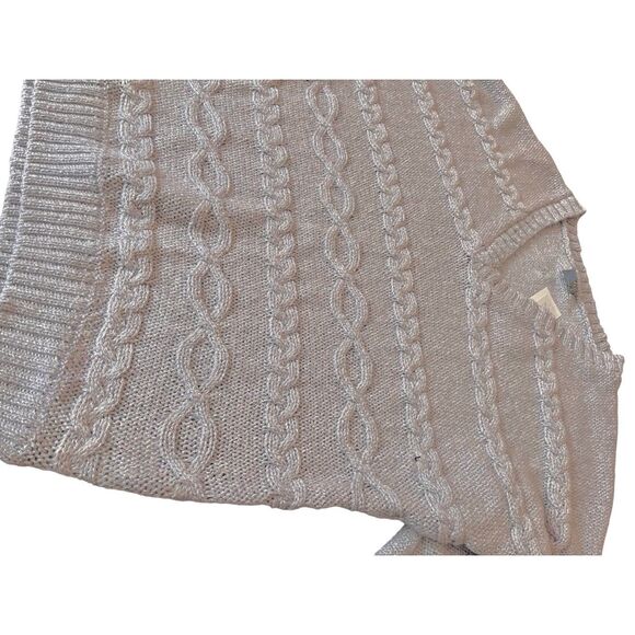 Womens NWT New York & Co Soho Metallic Cable Long Sleeve V-Neck Sweater - Size: - Picture 10 of 15